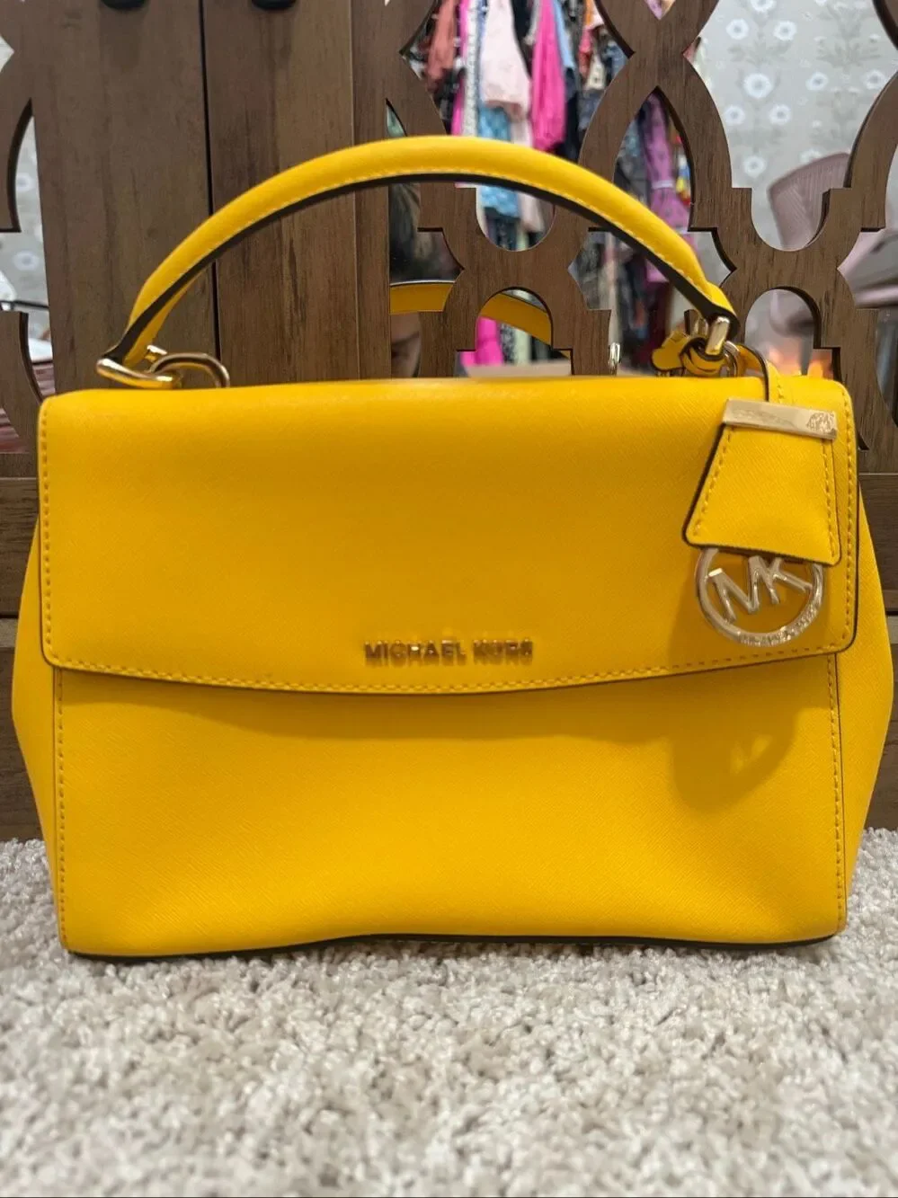 Michael Kors Ava small saffiano leather top-handle crossbody bag